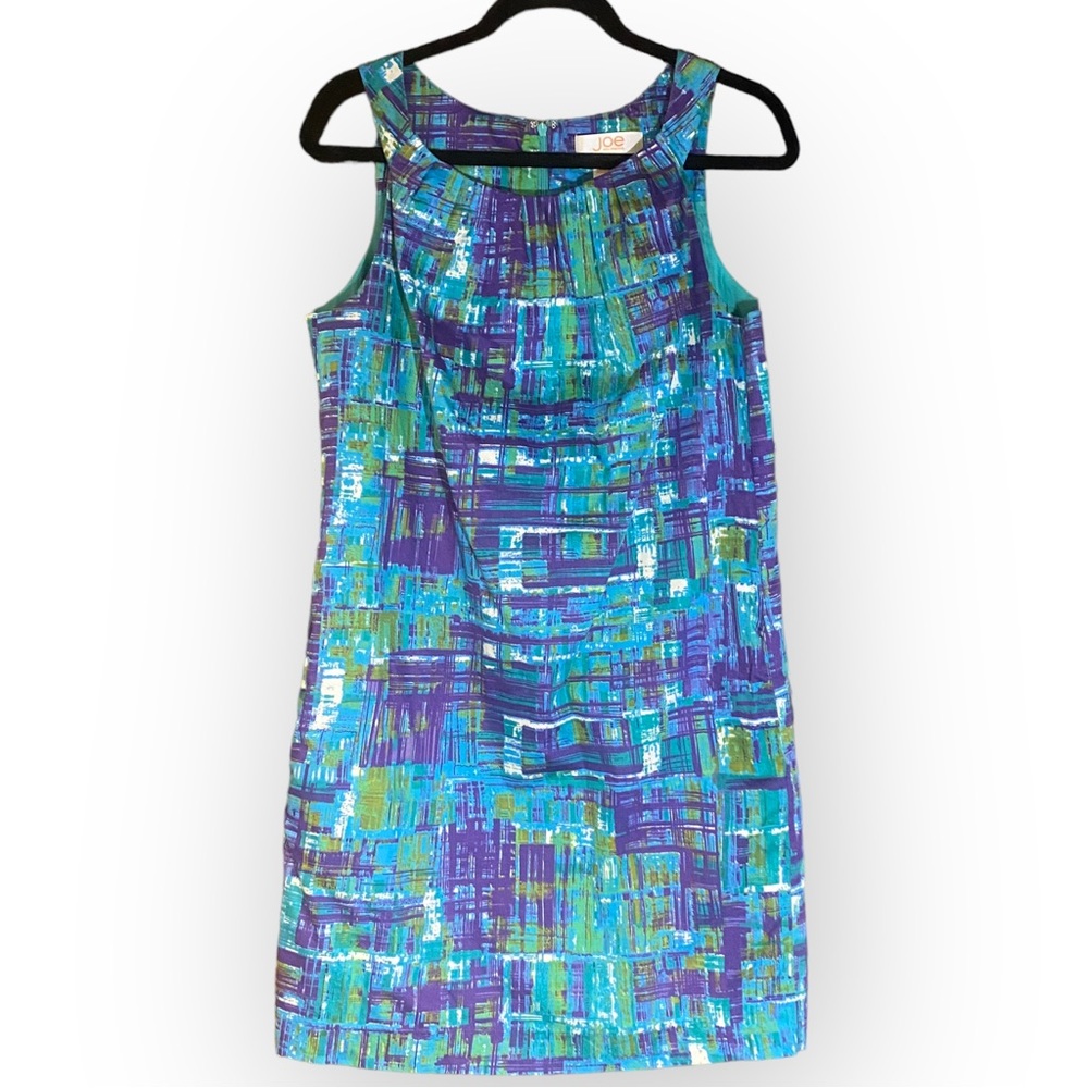2 for $35 Joe Fresh Turquoise Purple Cotton Sleeveless Shift Dress Size Medium
